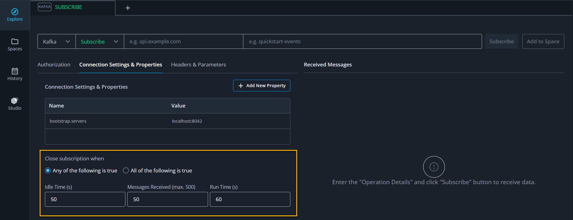 Connection Settings Connection Settings